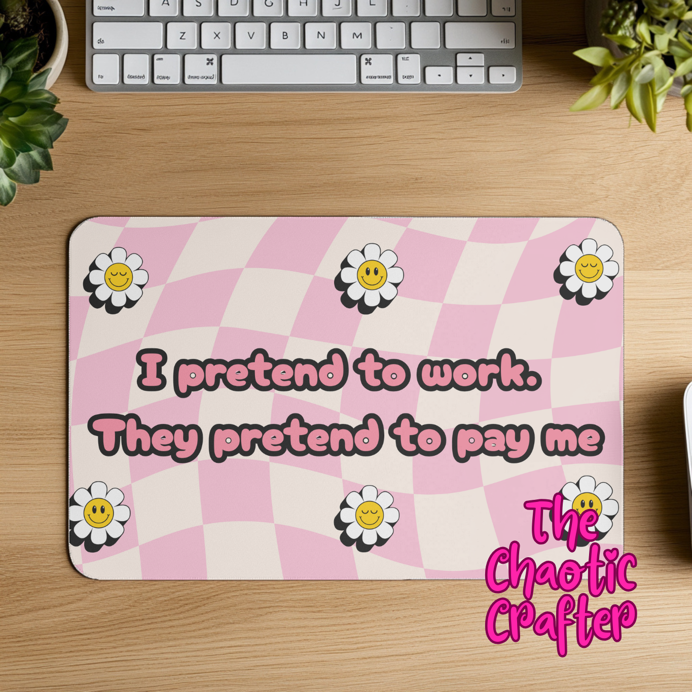 I pretend to work Desk Mat
