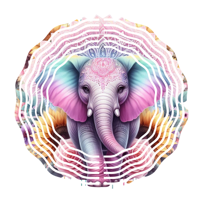Pastel Elephant Wind Spinner