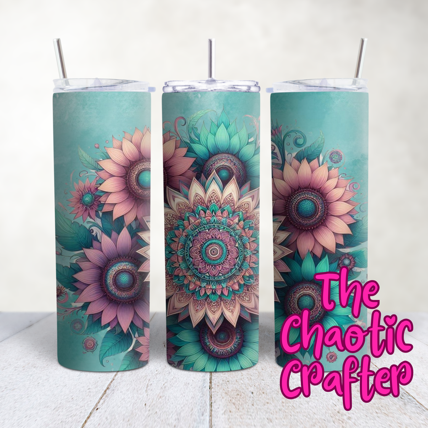 Turquoise Flower 20oz Tumbler