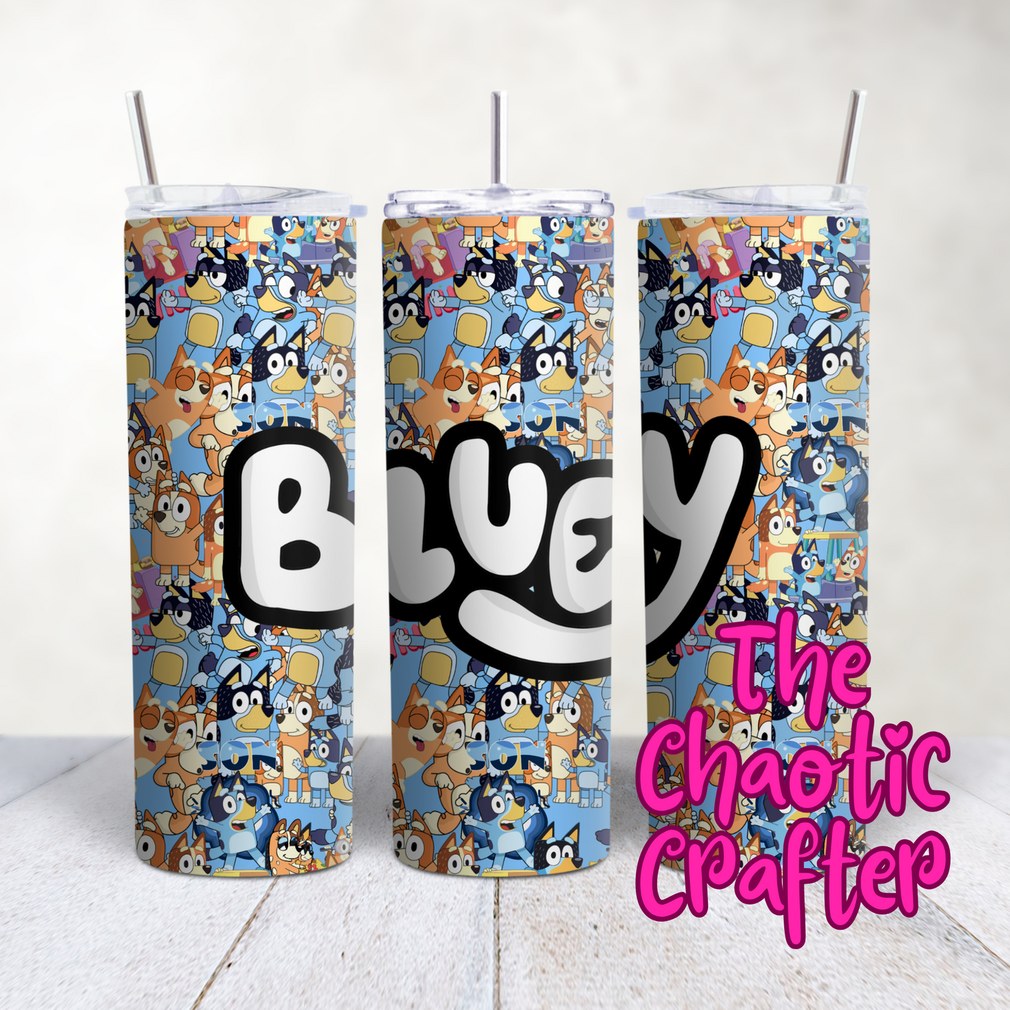 Blue & Orange Dog Design 20oz Tumbler