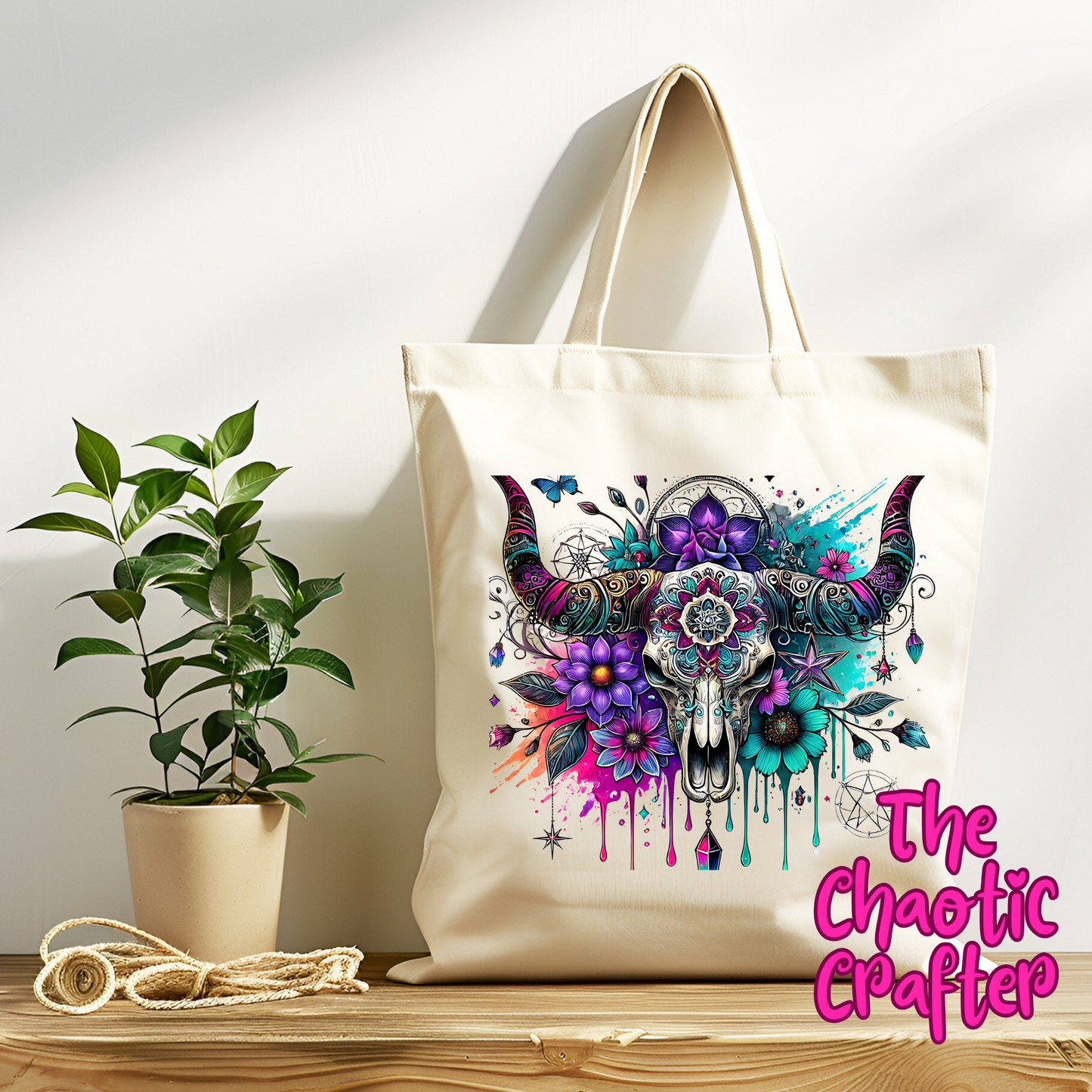 Bull Skull Tote Bag