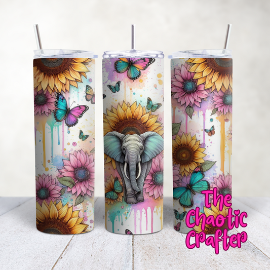 Sunflower Elephant 20oz Tumbler