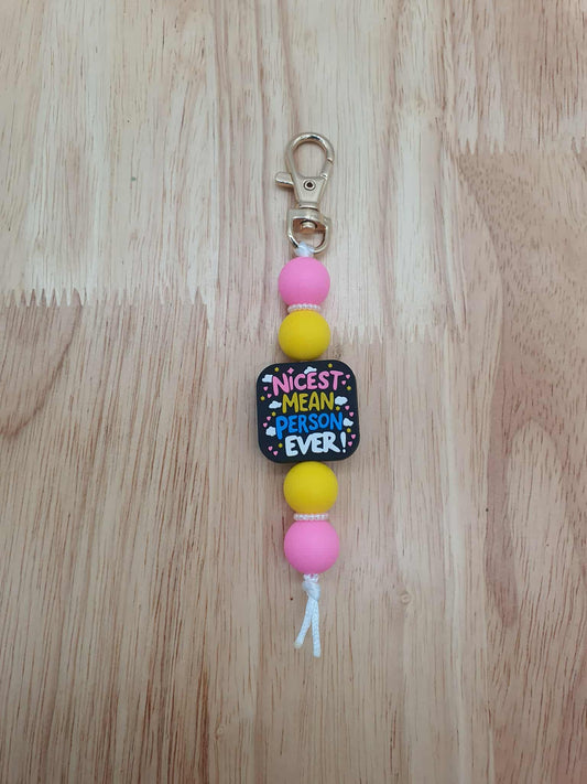 Nicest Mean Person Keyring