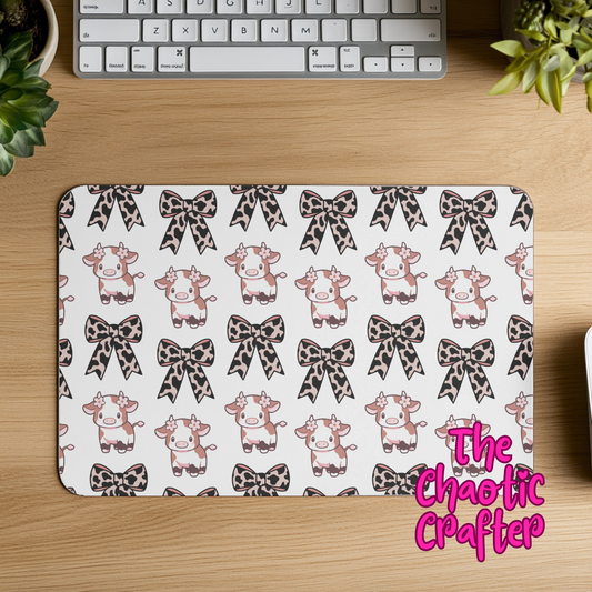 Cows and Bows Desk Mat