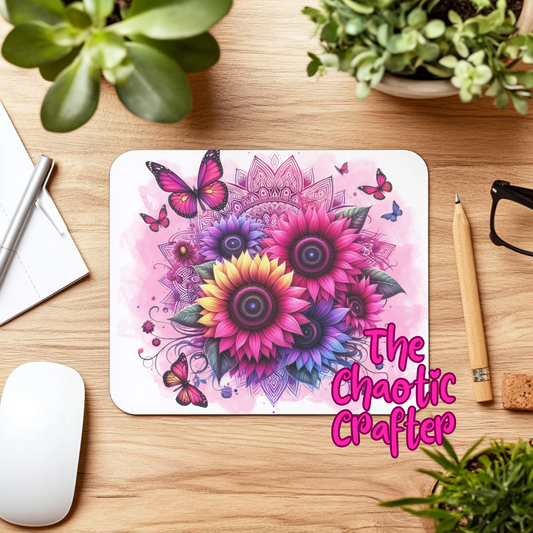 Pink Sunflower Mouse Pad
