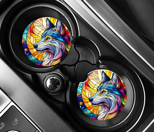 Wolf Car Coasters