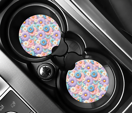 Daisy Explosion Car Coasters