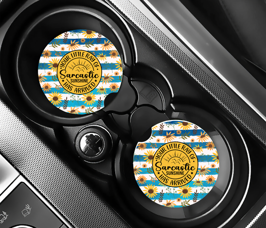 Sarcastic Sunshine Car Coasters