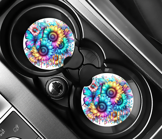 Blue Butterfly Car Coasters