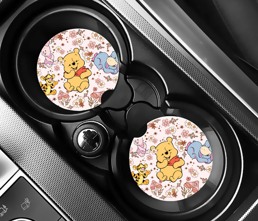 Yellow Character and Friends Car Coasters