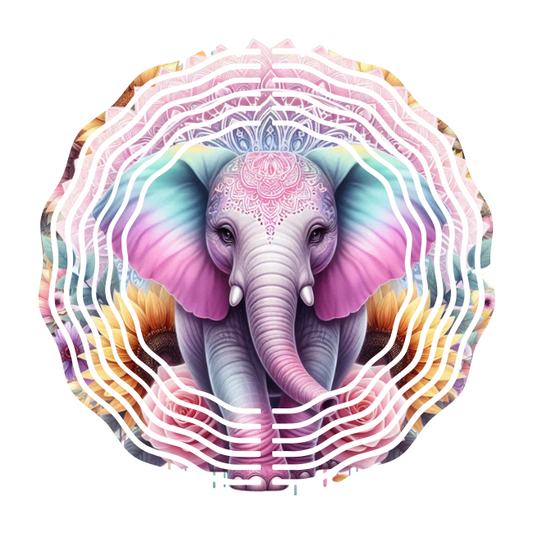 Pastel Elephant Wind Spinner