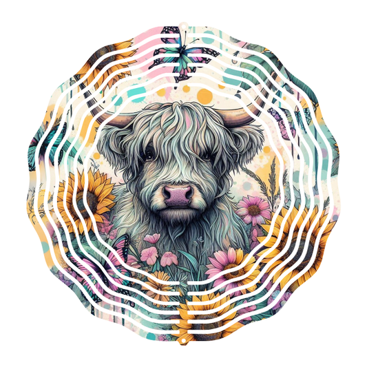 Pastel Highland Wind Spinner