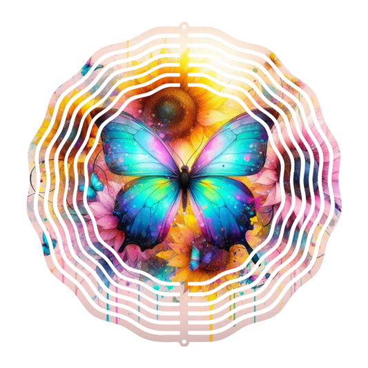 Butterfly & Flower Wind Spinner