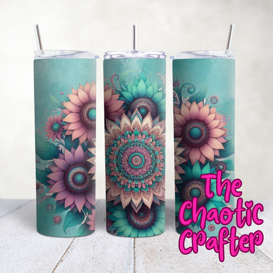Turquoise Flower 20oz Tumbler