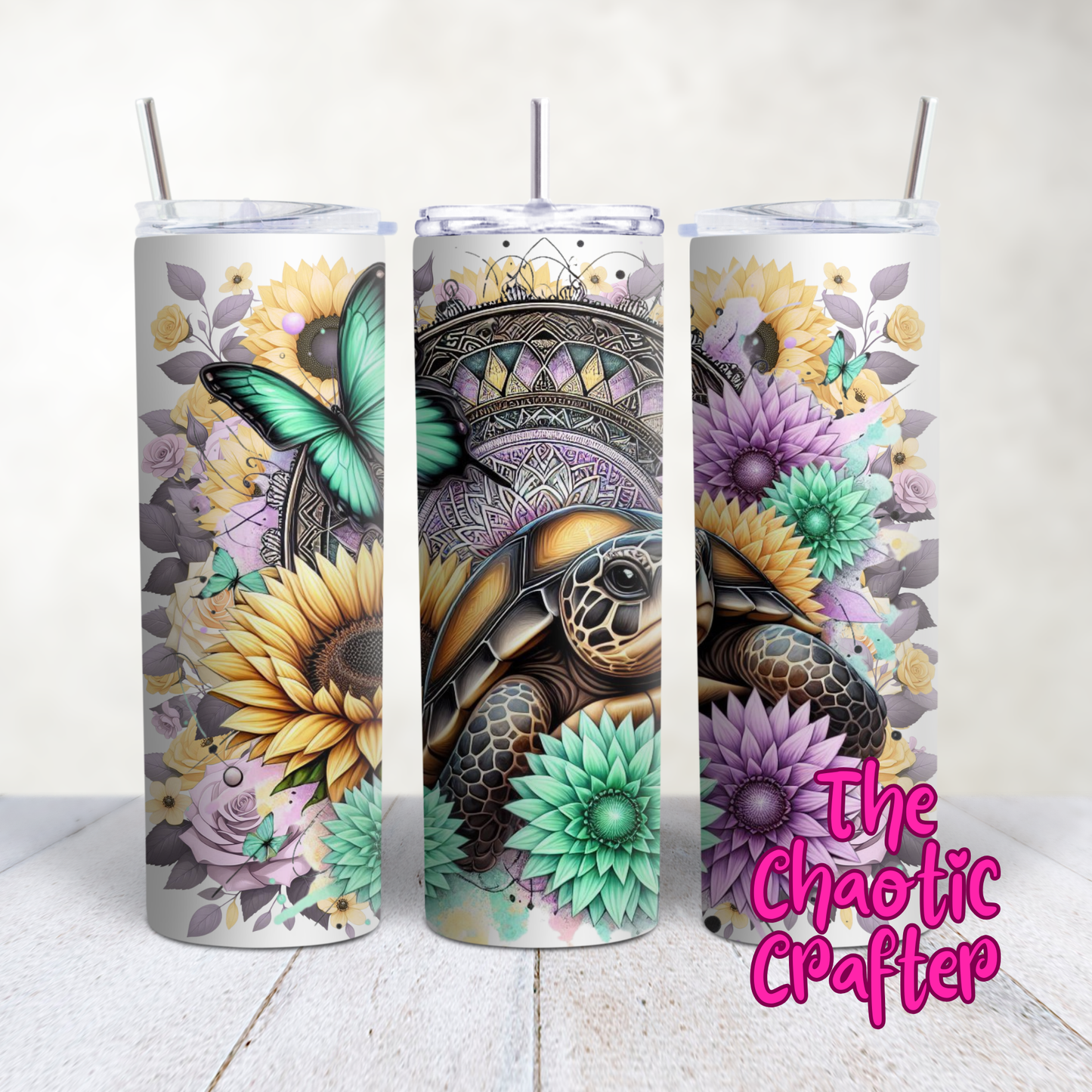 Flower Turtle 20oz Tumbler