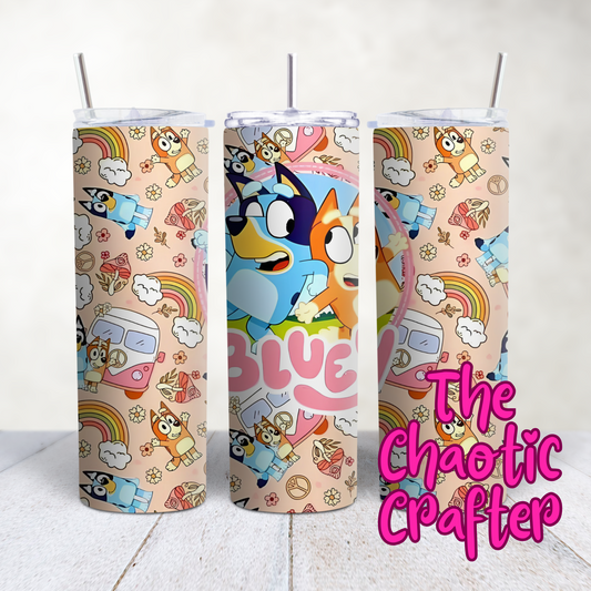 Blue Dog - Retro Design 20oz Tumbler
