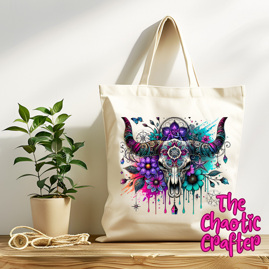 Bull Skull Tote Bag