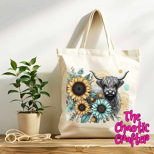Turquoise Highland Tote Bag