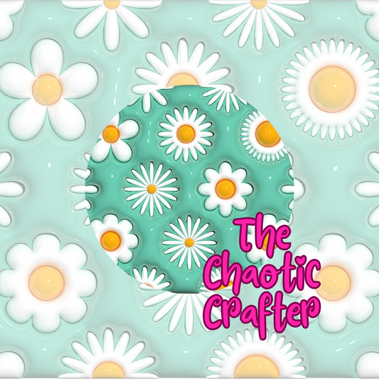 Blue Flower Inflated Sublimation Prints (TRANSFERS ONLY)